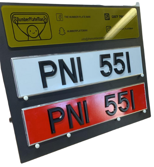 Raised plastic letters riveted to a standard plate - Image 4