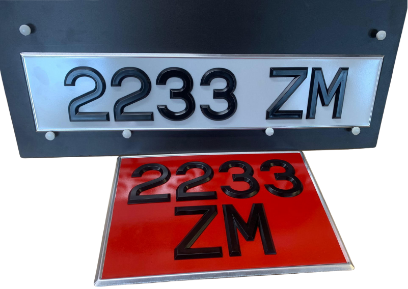 Raised plastic letters riveted to a standard plate - Image 6